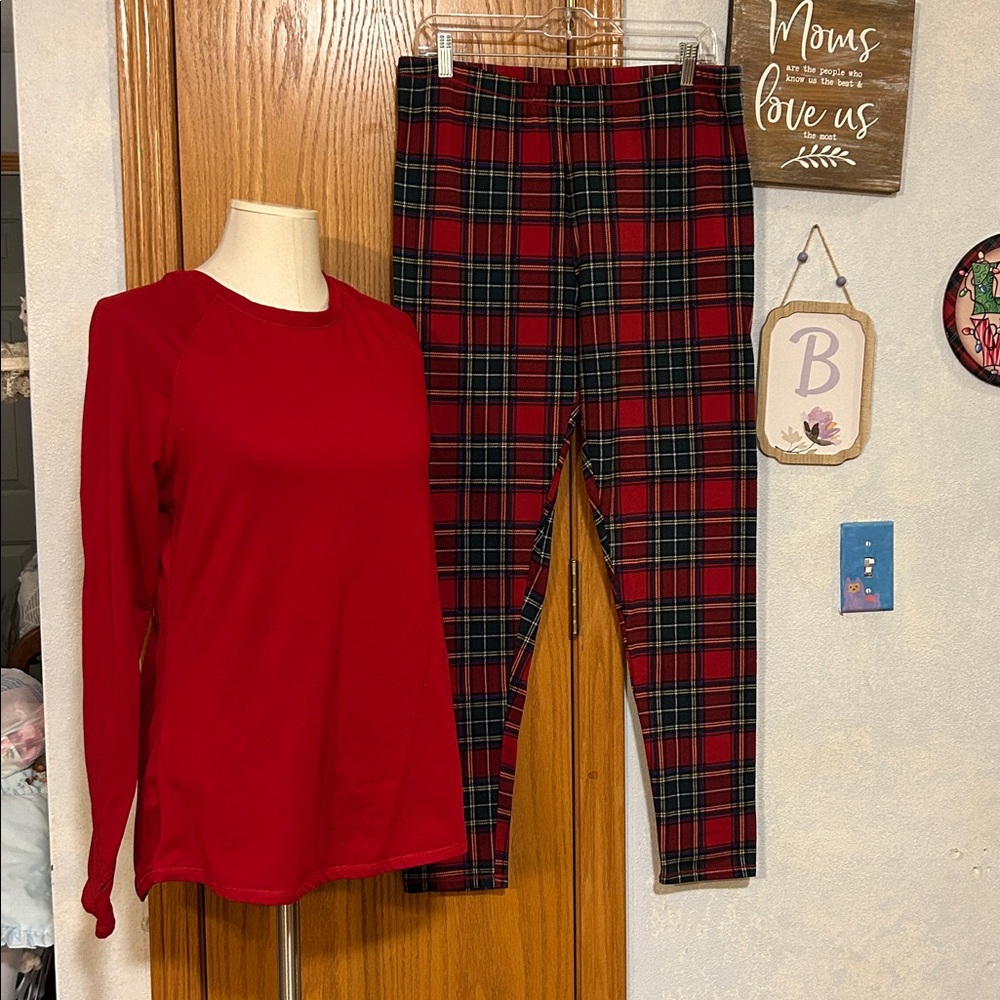 Climate Right Red Plaid PJ’s - Women’s Size Large